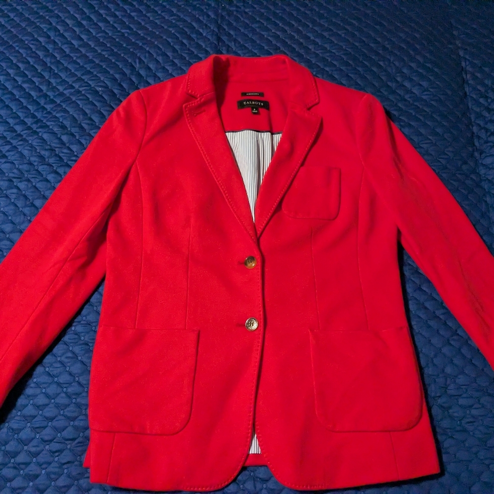 Talbots Bright Red Aberdeen Blazer